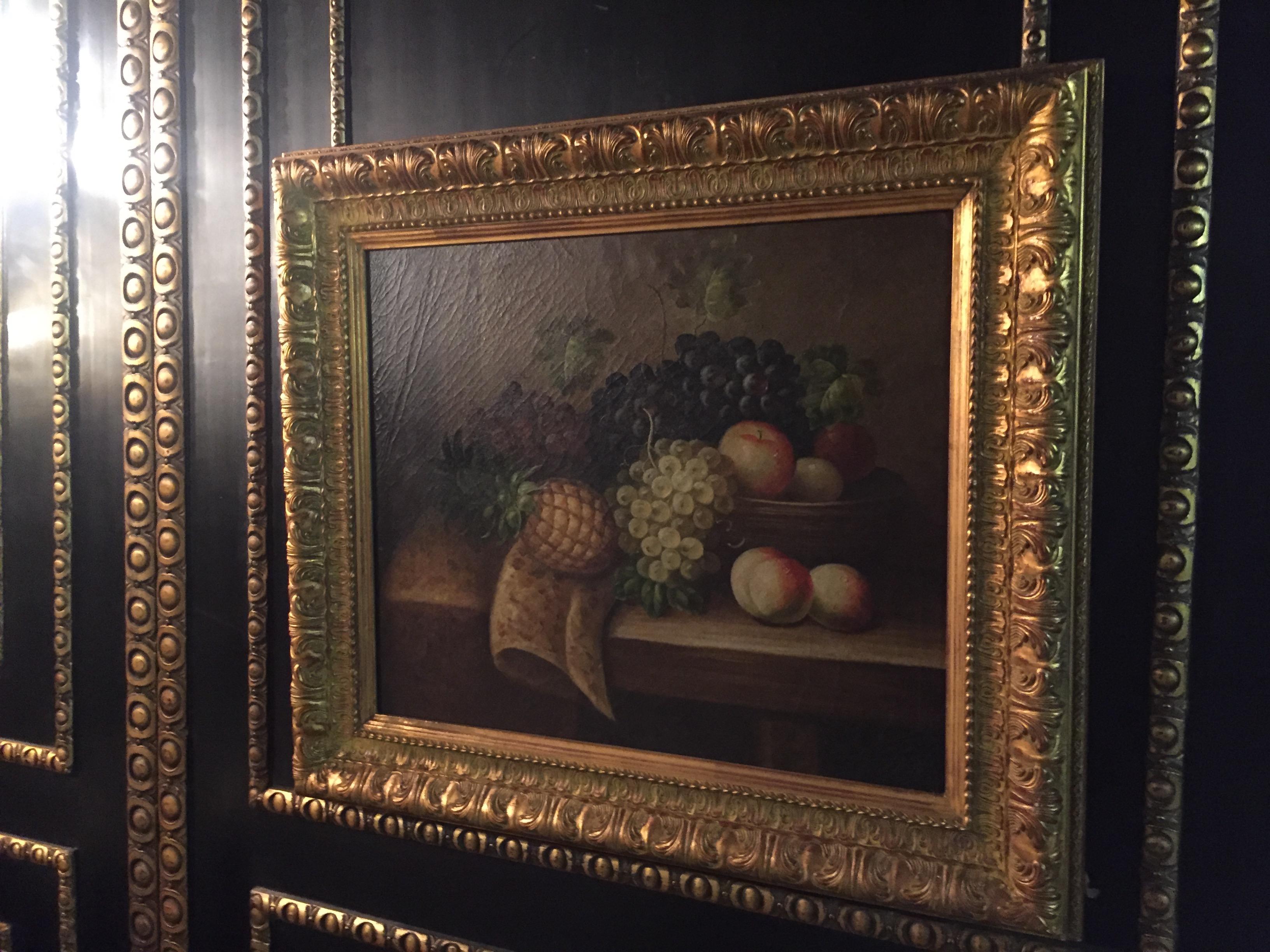 Oiled Oil Paintings in the Style of the 19th Century Fruits with Frame For Sale