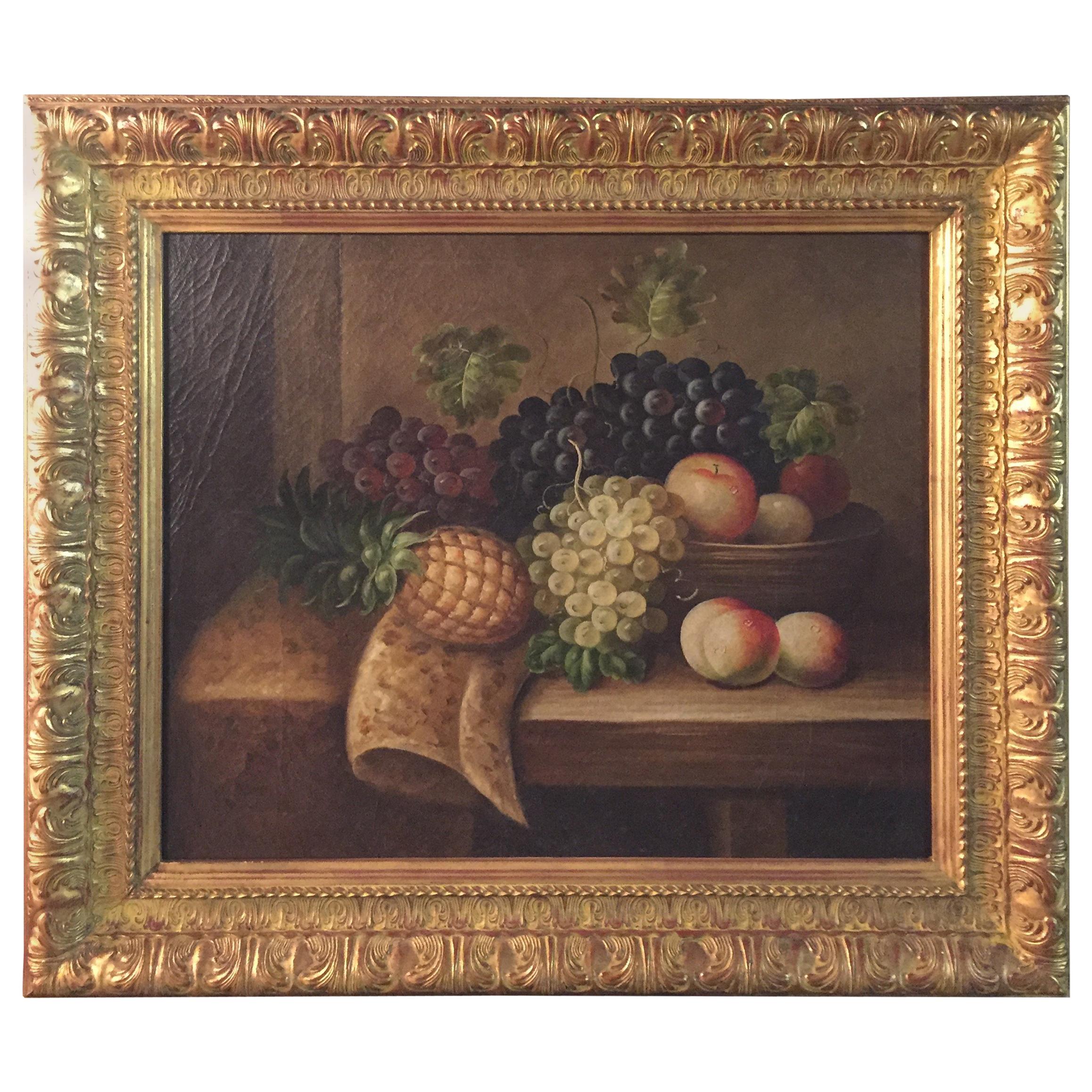 Oil Paintings in the Style of the 19th Century Fruits with Frame