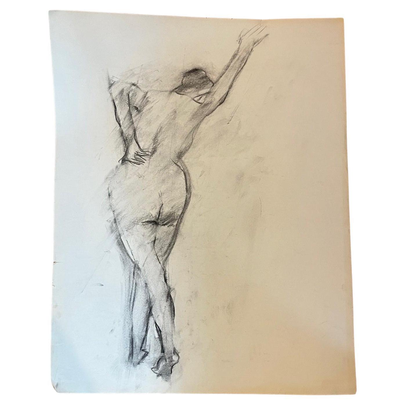 Esbozo de figura al óleo sobre papel de Edith Isaac-Rose