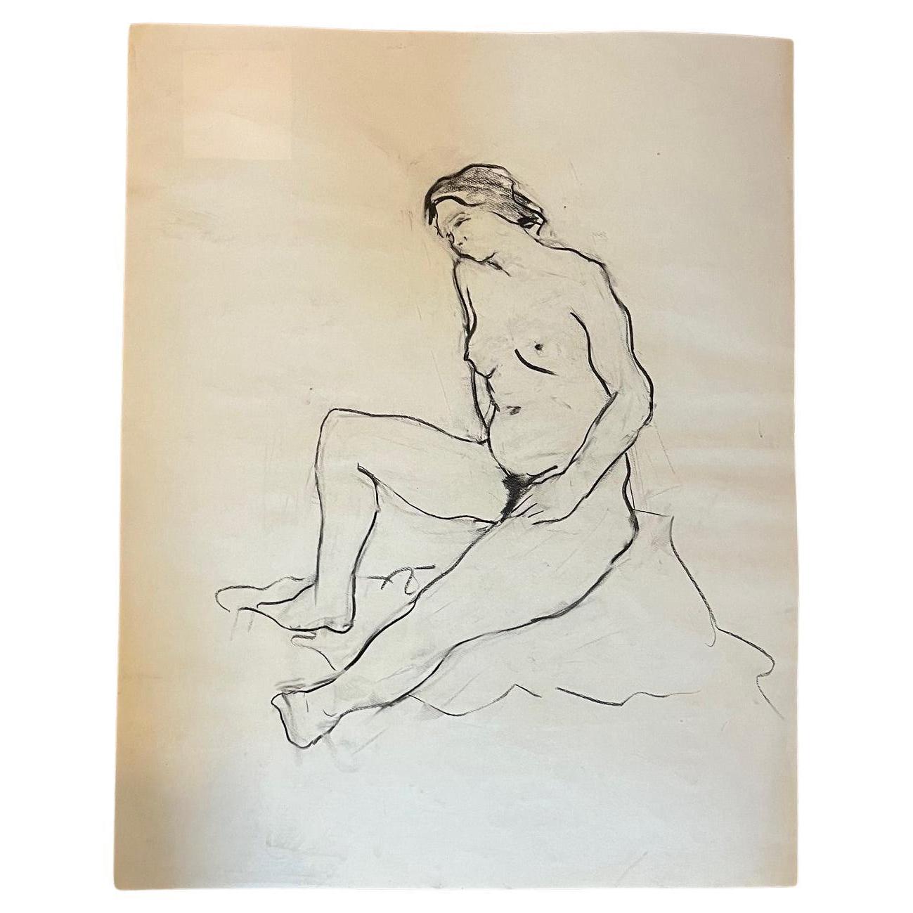 Esbozo de figura al óleo sobre papel de Edith Isaac-Rose