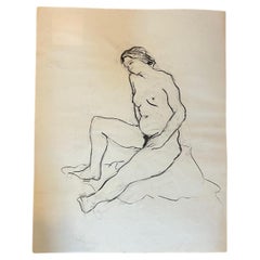 Esbozo de figura al óleo sobre papel de Edith Isaac-Rose