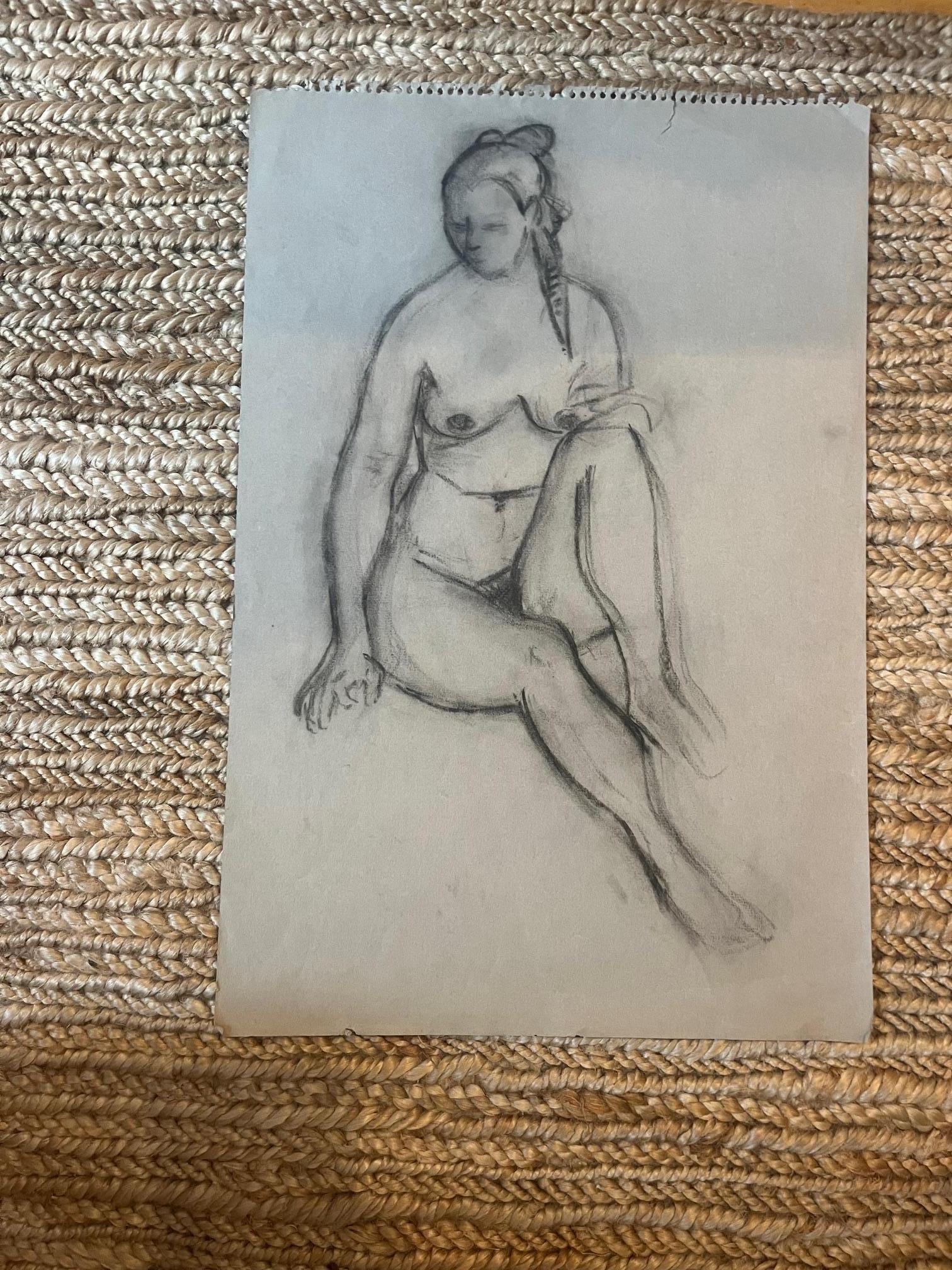 Ölpastell-Sketch auf schwarzem Papier