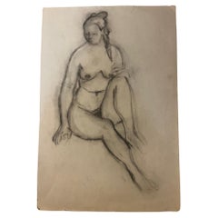 Oil Pastel Figure Sketch on Paper