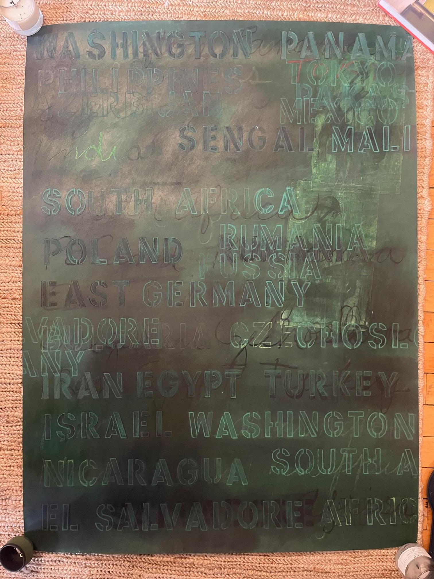 Ölpastell auf Papier von Edith Isaac-Rose (Moderne) im Angebot