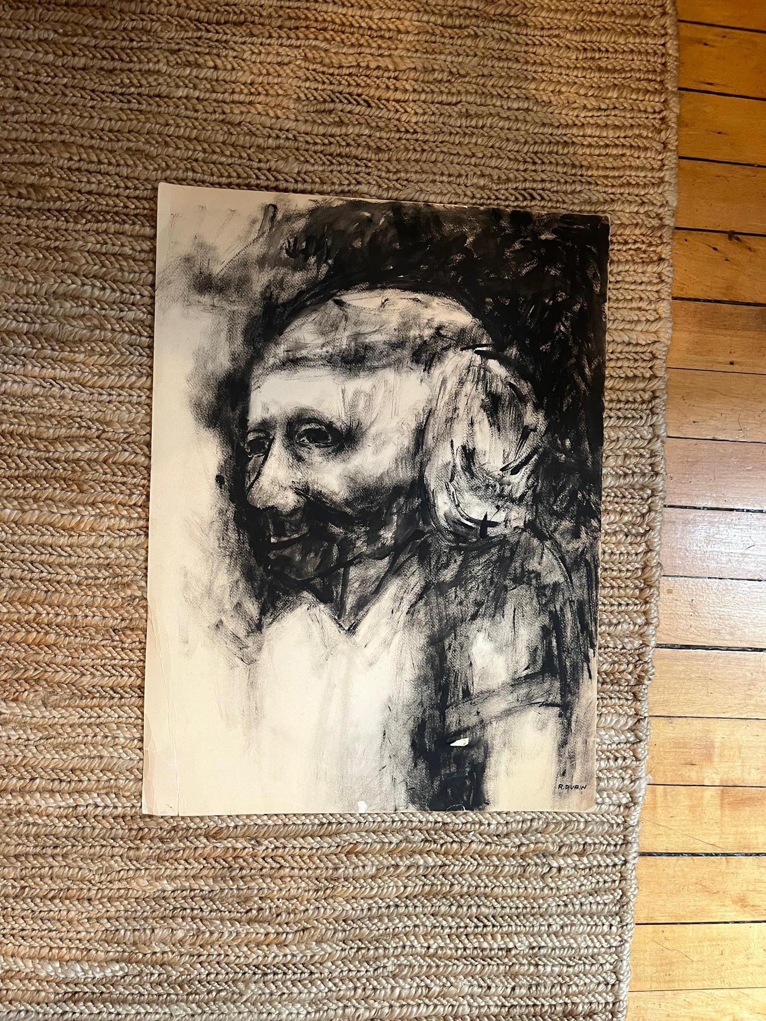 Pastel al óleo sobre papel Boceto de Ralph Dubin Moderno en venta