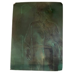 Art du soldat au pastel sur papier d'Edith Isaac-Rose