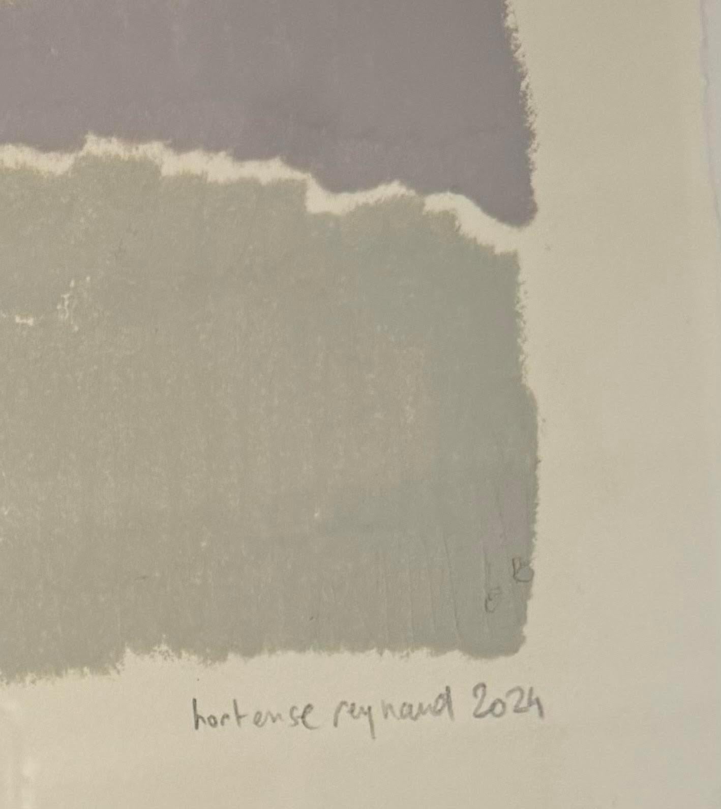 Contemporary French artist Hortense Reynaud.
Abstract painting using oil pastels which give 
a very rich and creamy finish.
Thick quality paper.
Newly framed in a natural color wood frame.
From a large collection of her work.
Signed by the artist.