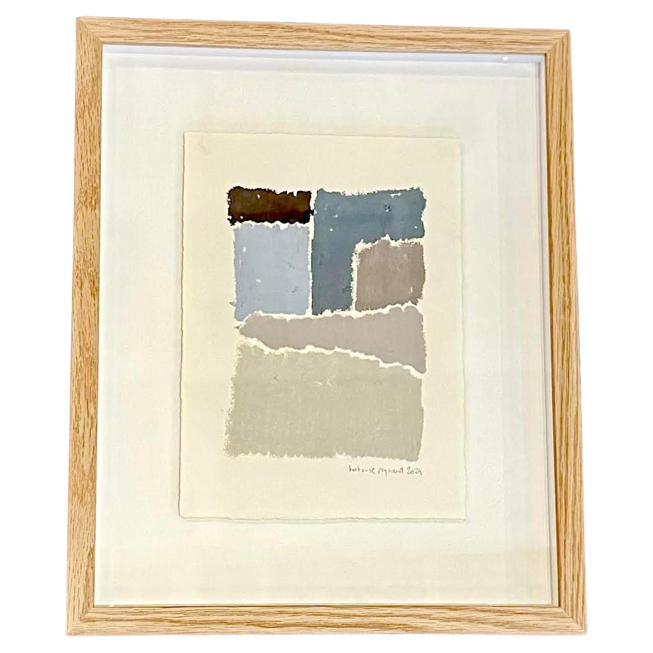 Pittura astratta con pastelli a olio di Hortense Reynaud, Francia, Contemporanea