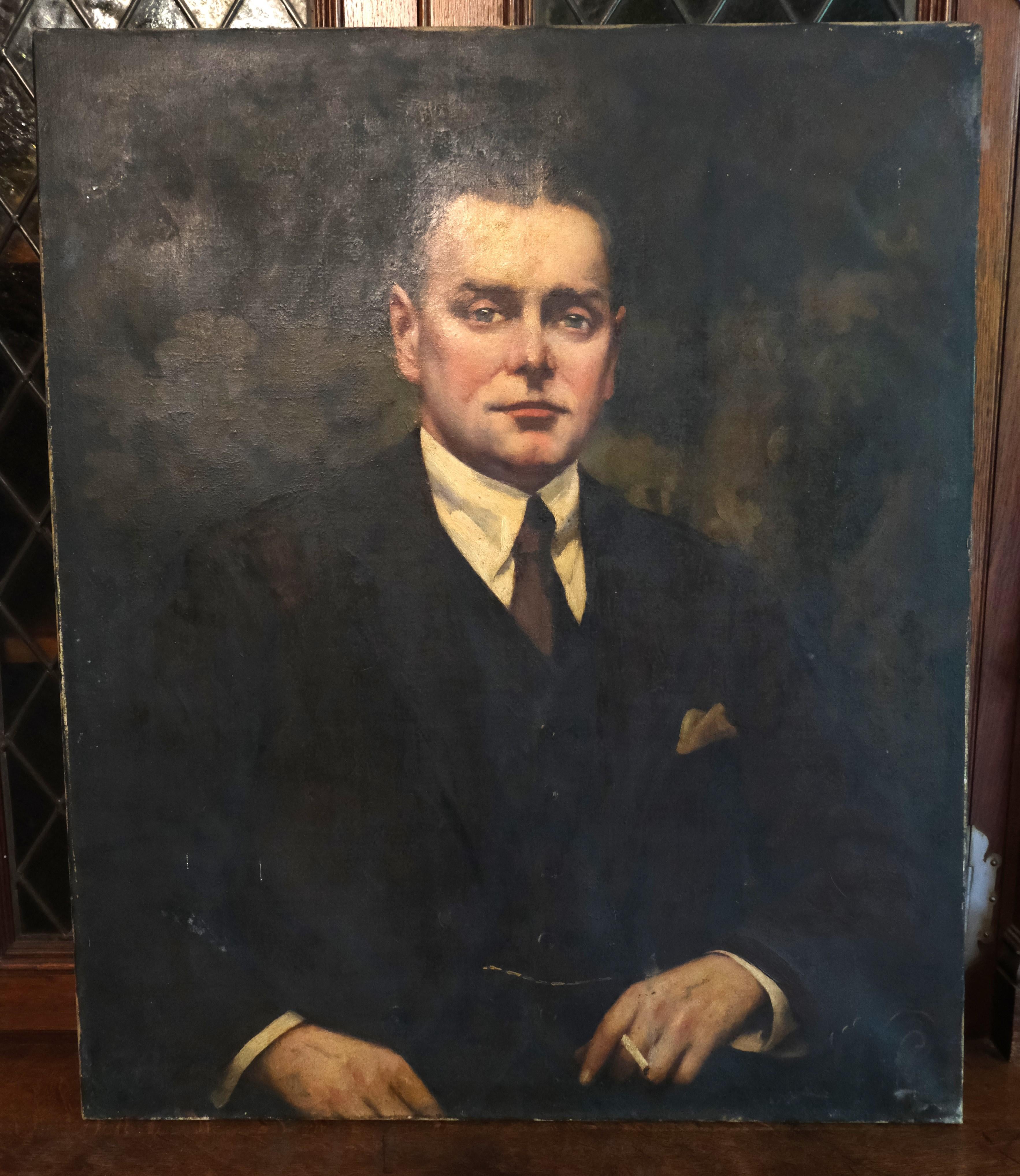 Oil portrait of a Edwardian Gentleman In Good Condition For Sale In Cheltenham, GB