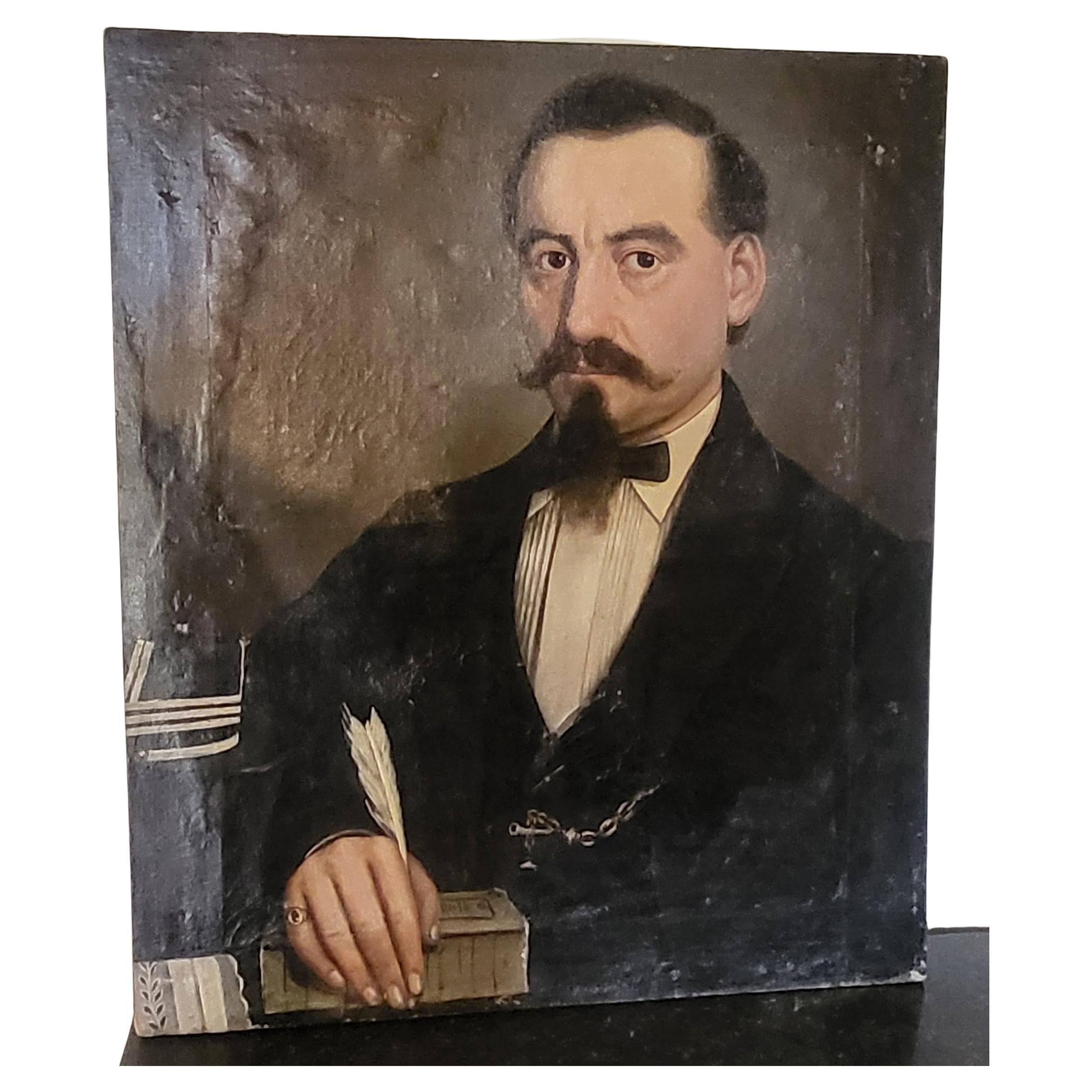 Oil portrait of a gentleman For Sale