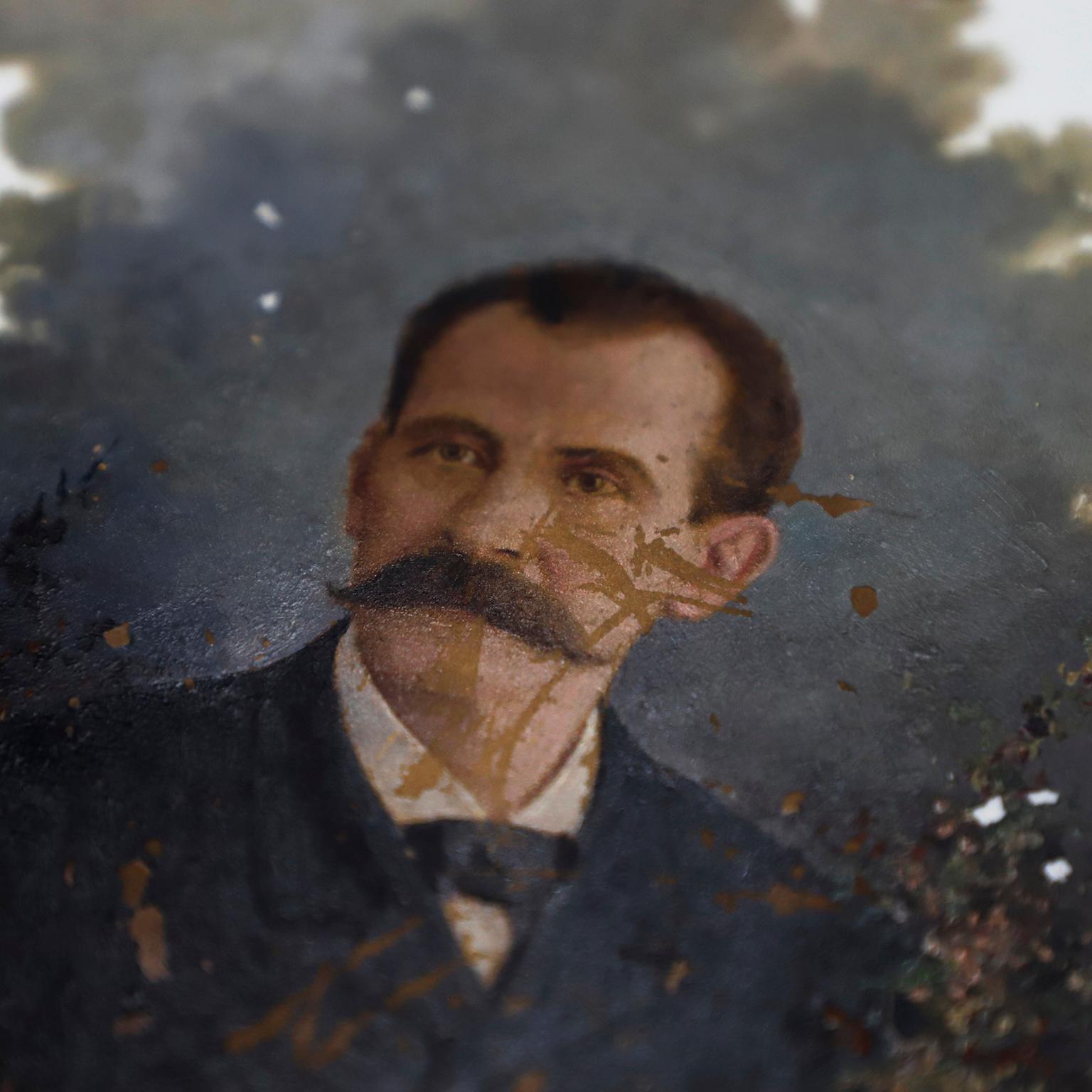 Circa 1930. We offer this fantastic oil portrait on Large Antique Oval Ceramic Artists' Palette. This piece would make the perfect studio companion and if treated with care will last a lifetime.