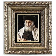 Antique Oil Portrait Painting of a Rabbi by Otto Eichinger