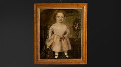 Oil Portrait Painting of a Young Girl, England 1800