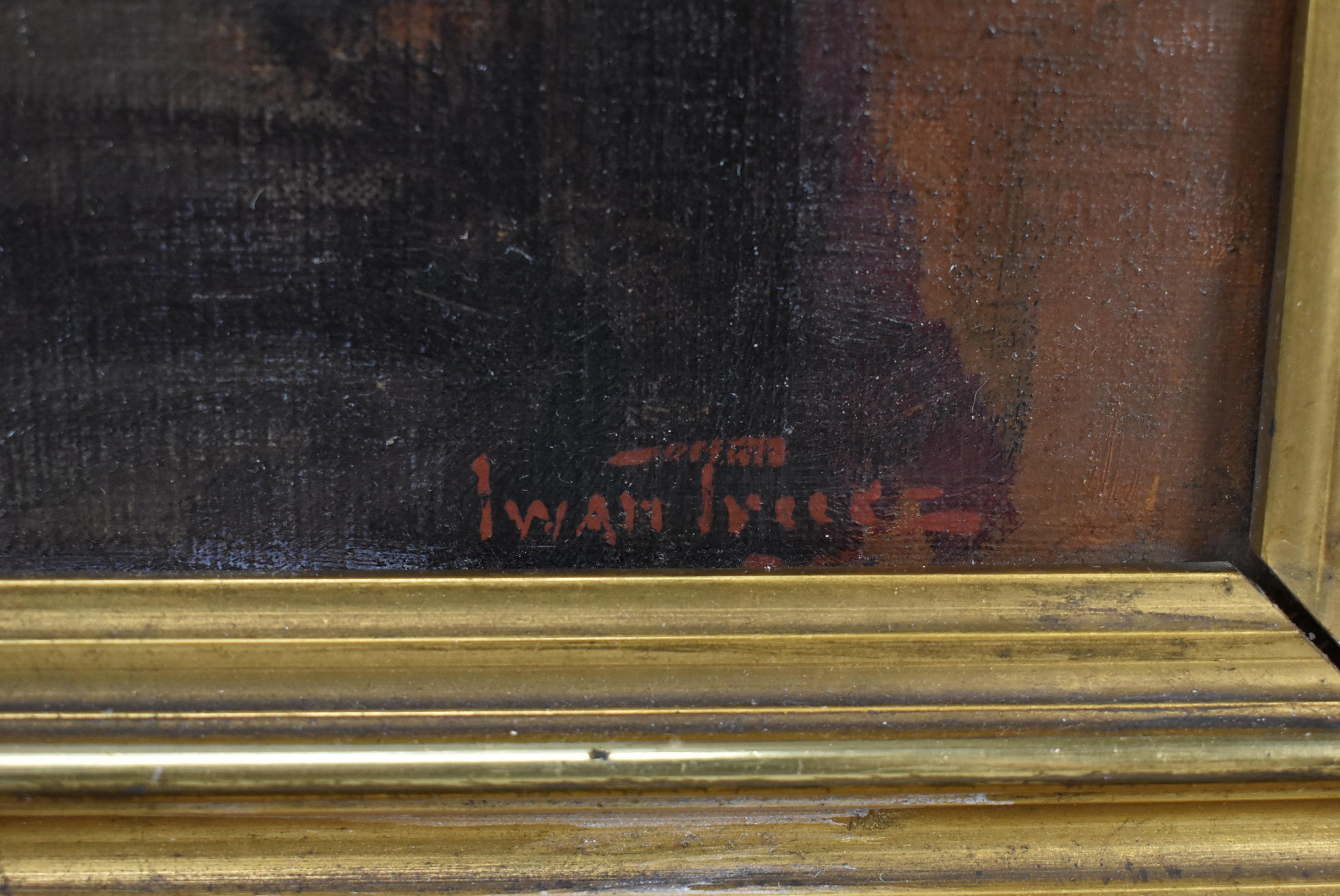 Portrait à l'huile d'un jeune homme sur toile de l'artiste Iwan Tusz Bon état - En vente à Toledo, OH