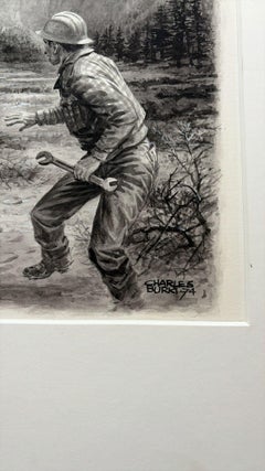 Oil Rig Disaster Scene by Charles Burki, 1974 – Dramatic Industrial Illustration