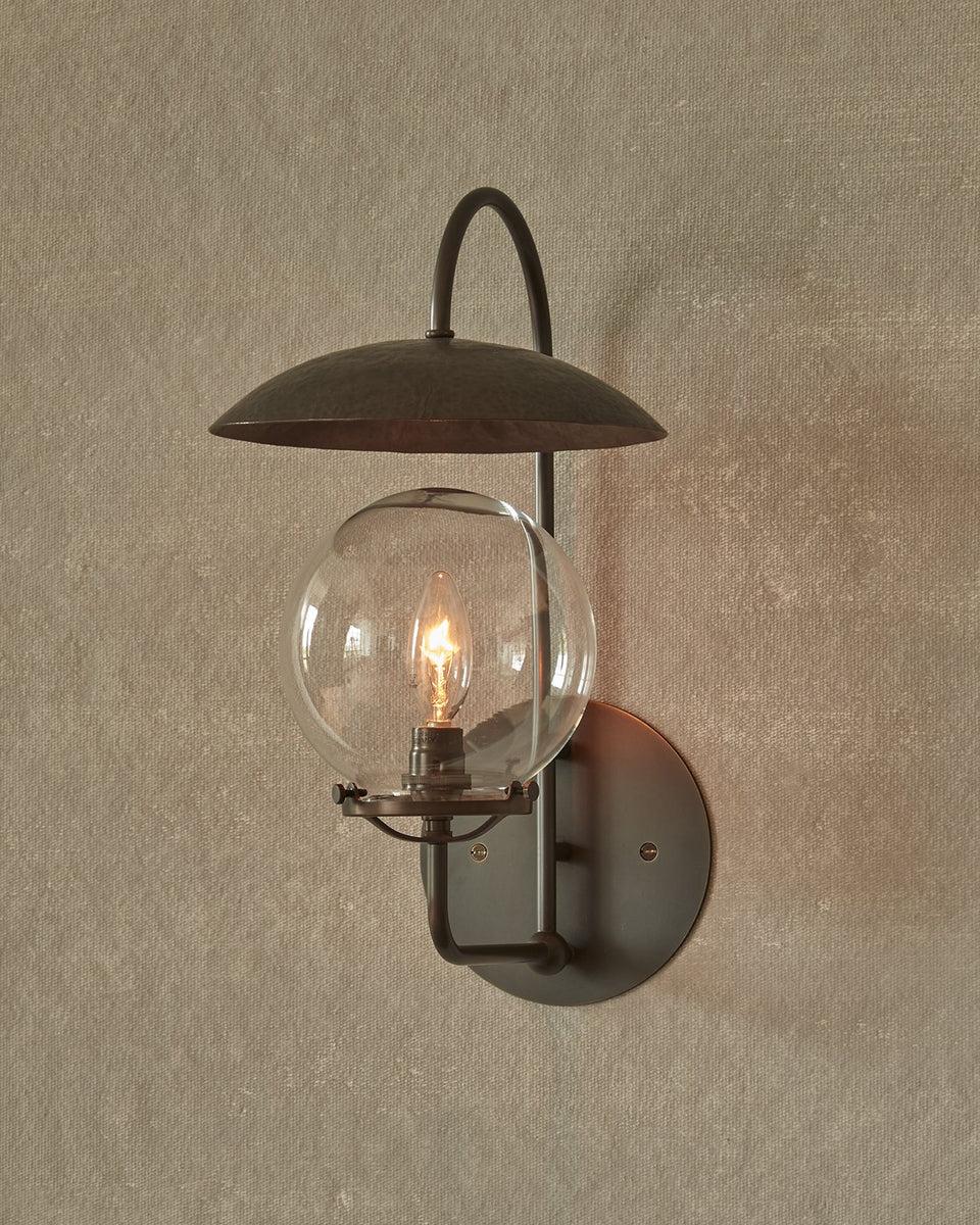 Modern Oil Rubbed Brass and Hammered Oil Rubbed Bronze Mia Sconce For Sale