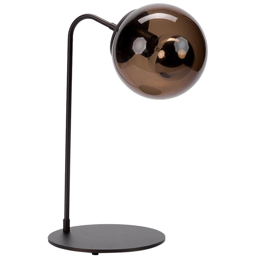 Oil Rubbed Bronze with Smoke Glass Shade Table Lamp, Roll & Hill