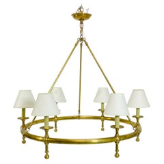 Oil Rubbed Solid Brass Chandelier by Chapman & Mayers for Visual Comfort