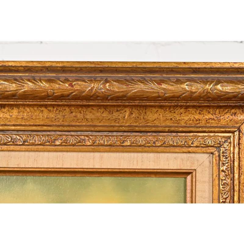 Peinture à l'huile d'un paysage rural 