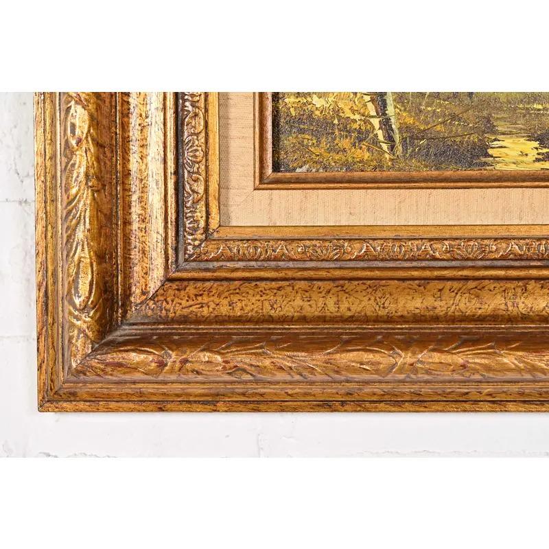 Peinture à l'huile d'un paysage rural 