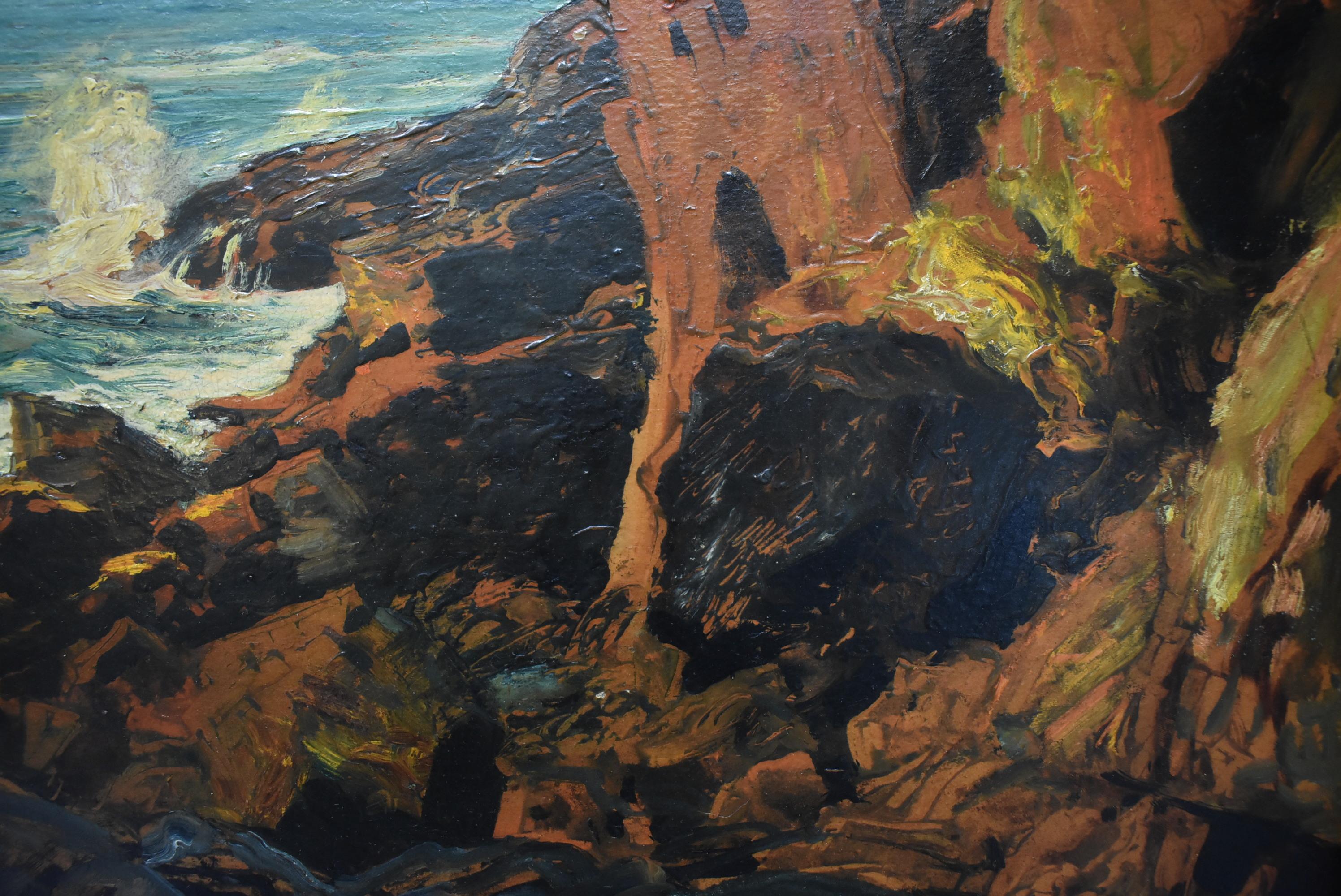 20ième siècle Paysage marin à l'huile de Frederick Judd Waugh en vente