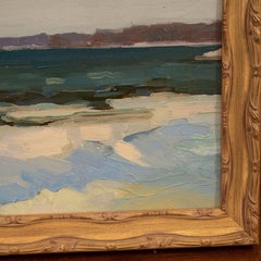 Oil Seascape Painting in Giltwood Frame