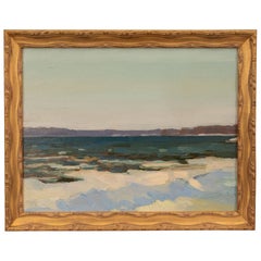 Oil Seascape Painting in Giltwood Frame