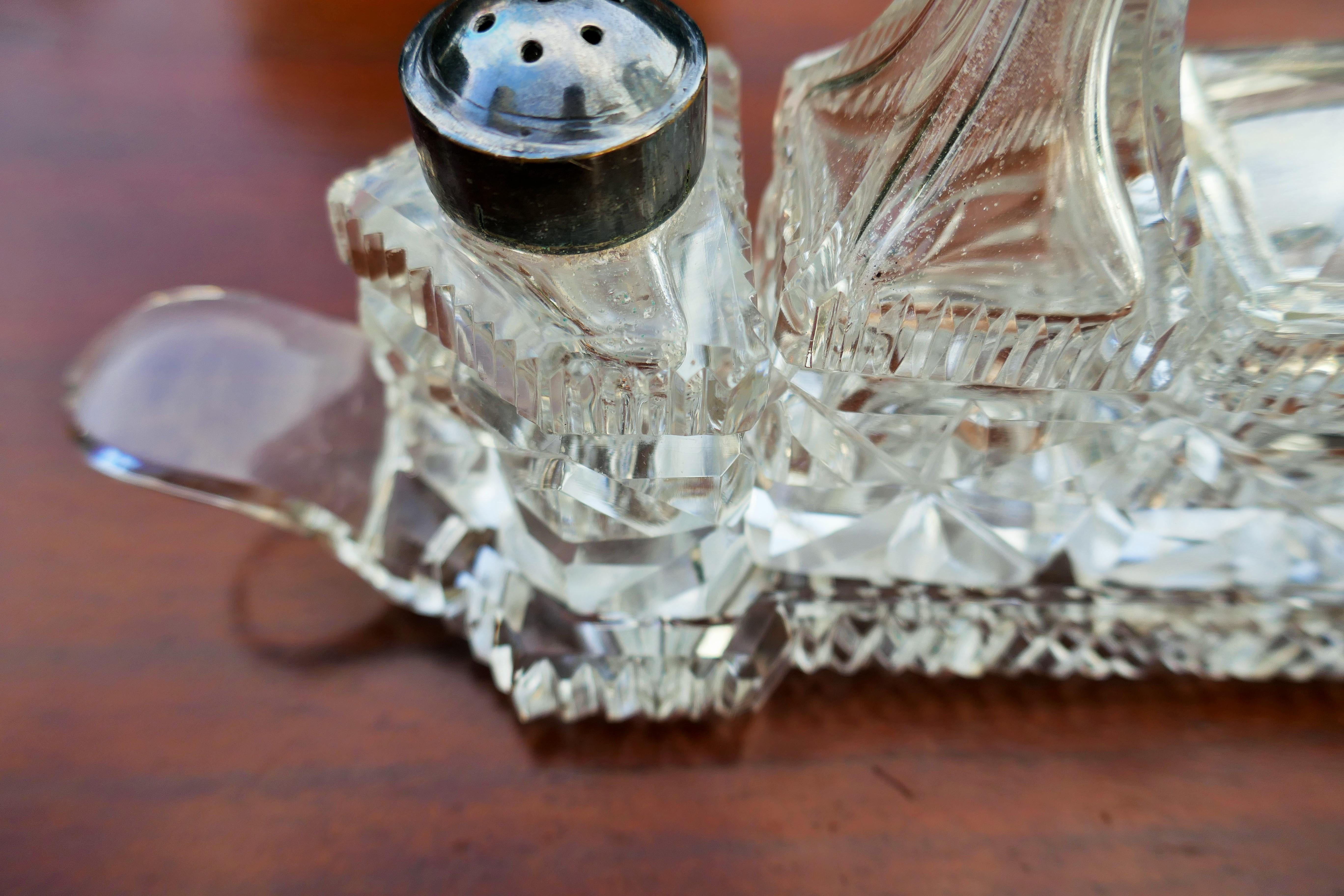 Öl-Essig-Salz-Pfeffer-Set für ABP-Glas mit Schliff im Angebot 7
