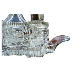 Oil vinegar salt and pepper set attributed to ABP cut glass