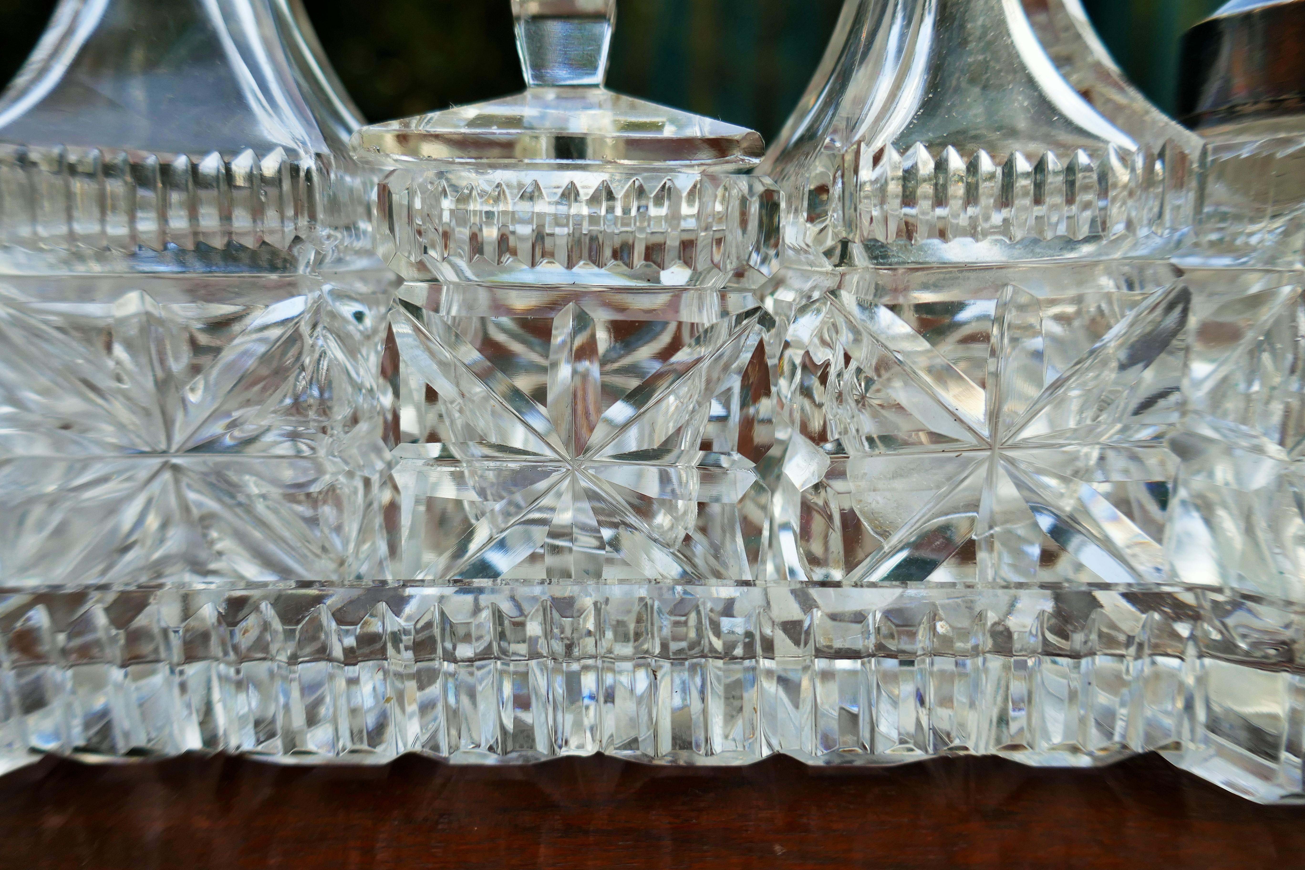 Öl-Essig-Salz-Pfeffer-Set für ABP-Glas mit Schliff im Angebot 2