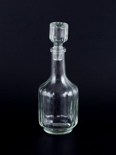 Oil/vinegar set in clear glass. Danish design. 1930s/40s.