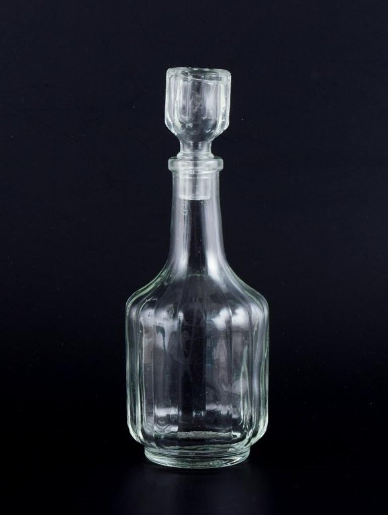 Oil/vinegar set in clear glass. Danish design. 1930s/40s.  In Excellent Condition For Sale In Copenhagen, DK