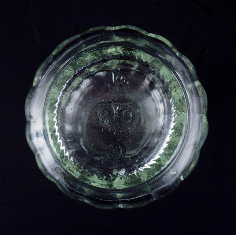 Glass Oil/vinegar set in clear glass. Danish design. 1930s/40s.  For Sale