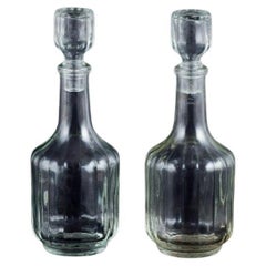 Set huile/vinaigre en verre transparent. Design danois des années 1930/40. 