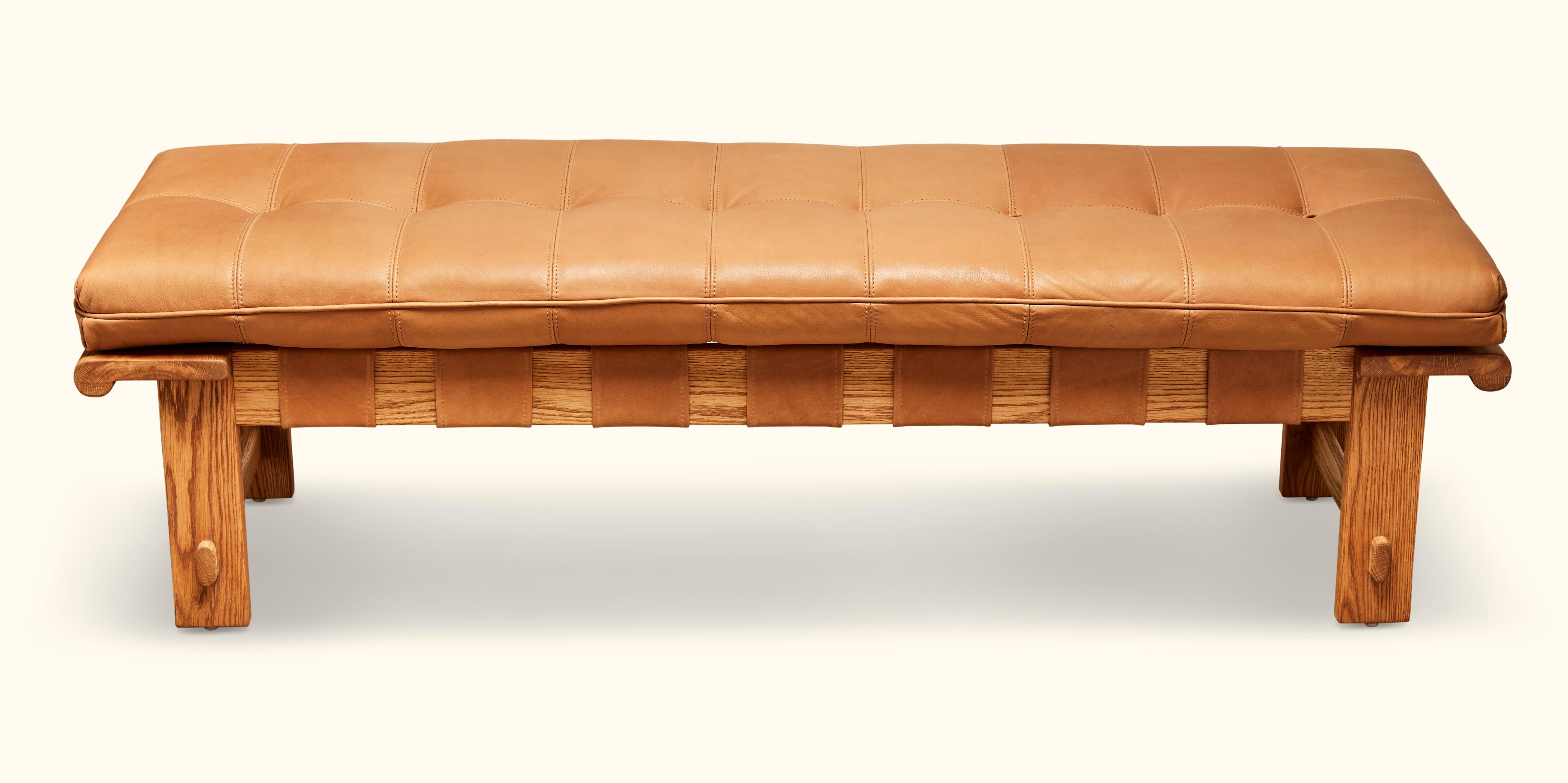 tufted leather bench cushion