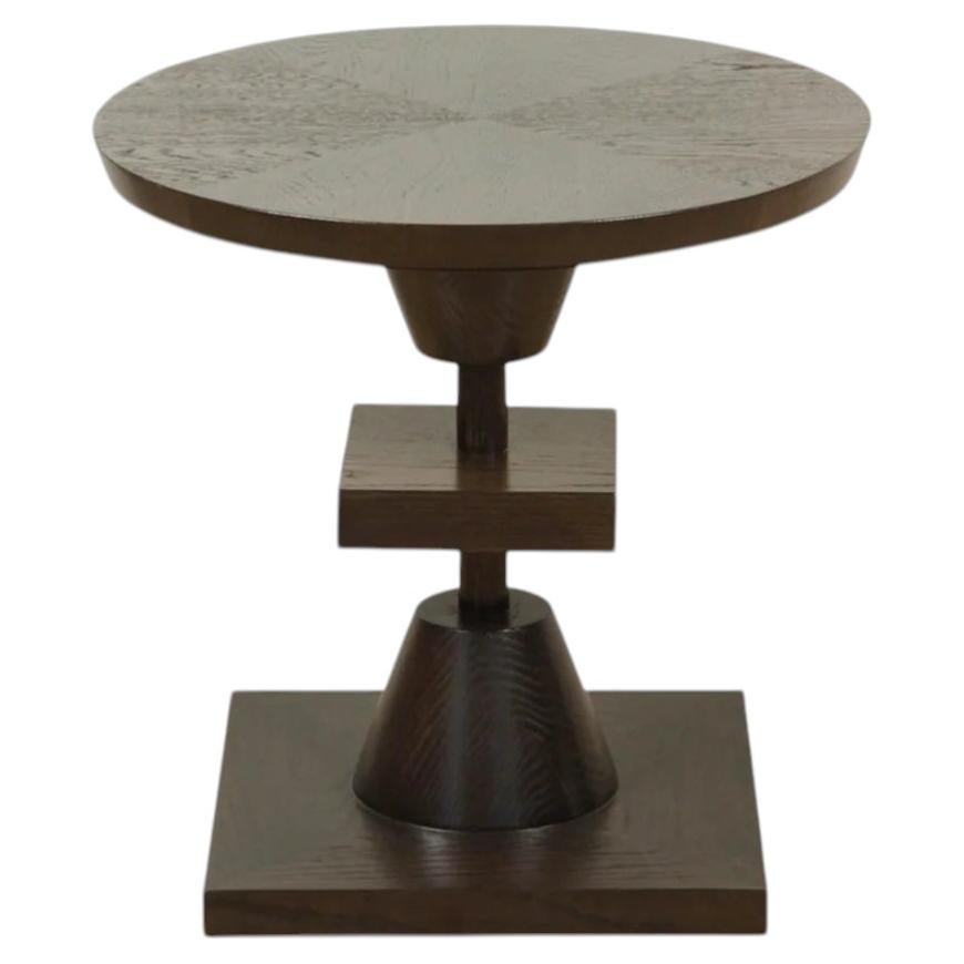 Lawson-Fenning Morro Side Table, Solid Oak Details, Modern Pedestal Table For Sale