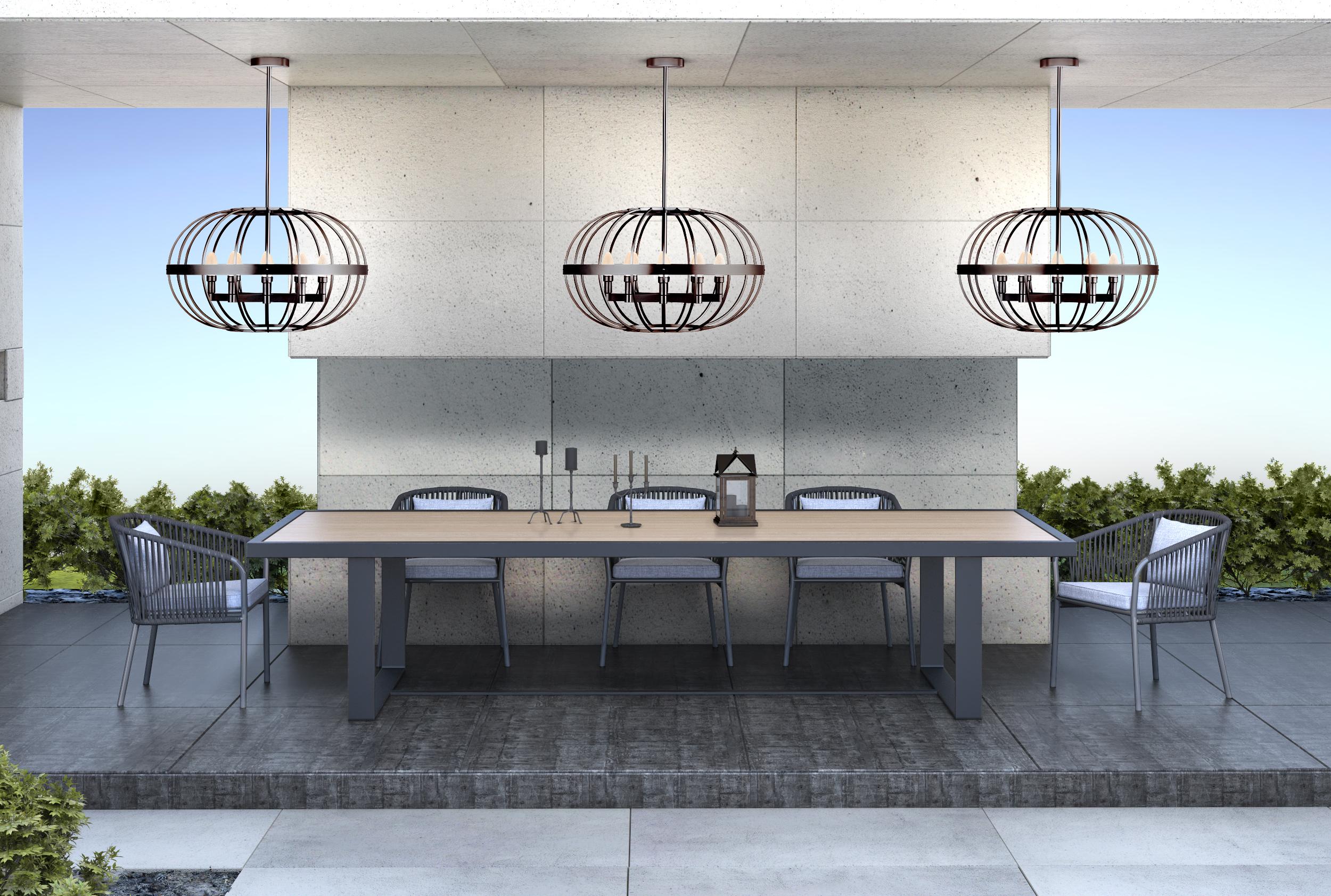 XXI secolo e contemporaneo Lampadario da esterno Terra Prima in ottone massiccio oliato di Elisterno in vendita