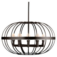 Oiled Solid Brass Terra Prima Outdoor Chandelier by Elisterno
