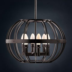 Oiled Solid Brass Terra Prima Outdoor Pendant Chandelier by Elisterno