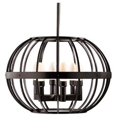 Oiled Solid Brass Terra Prima Outdoor Pendant Chandelier by Elisterno