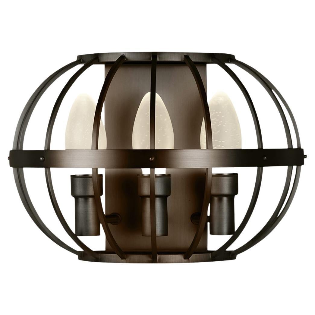 Oiled Solid Brass Terra Prima Outdoor Wall Sconce by Elisterno