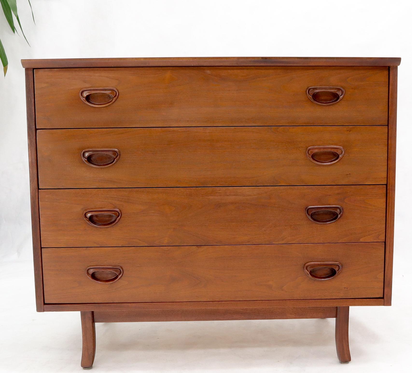 Oiled Walnut 4 Drawers Back Splash Bachelor Chest Dresser For Sale 7