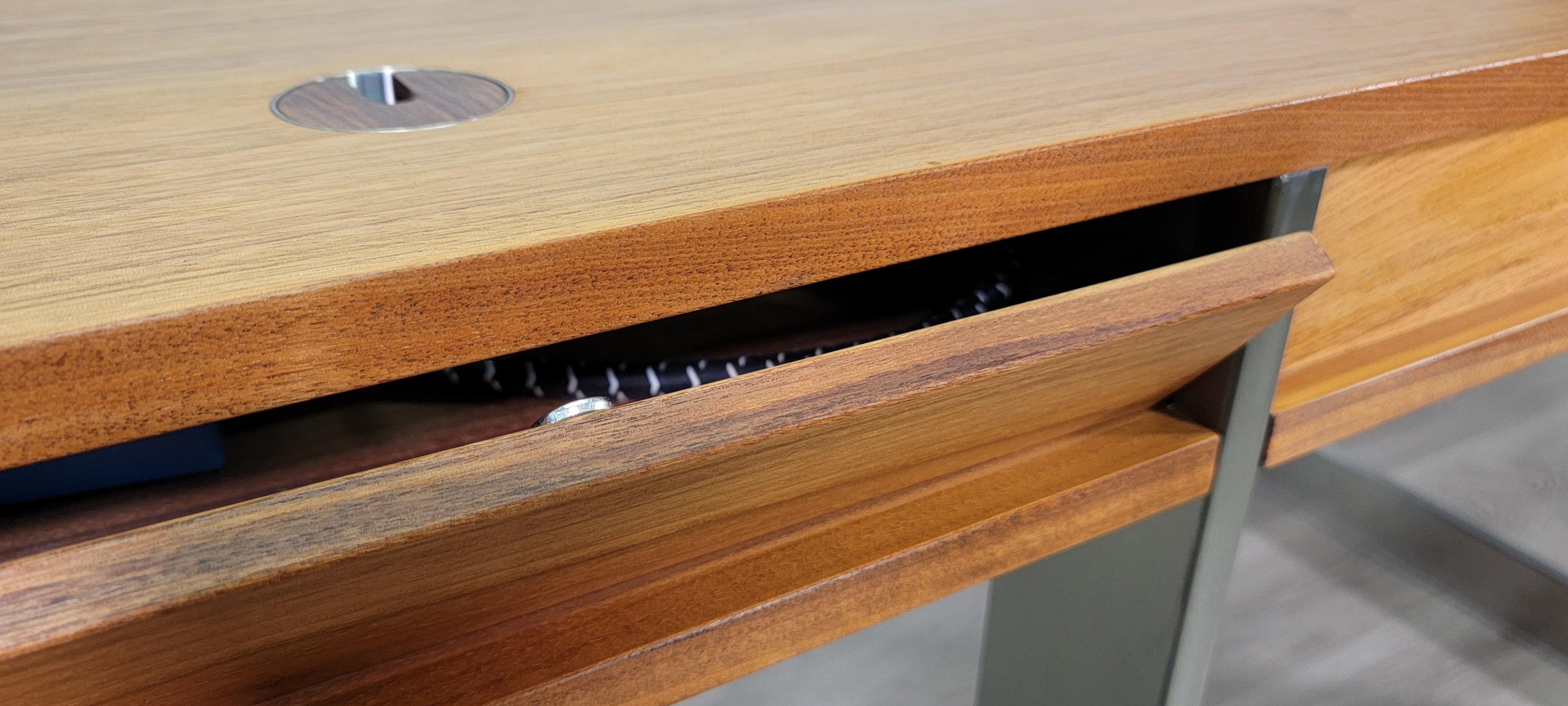 Oiled Walnut and Steel AK 1340 Executive Desk by Nissen & Gehl MDD 6