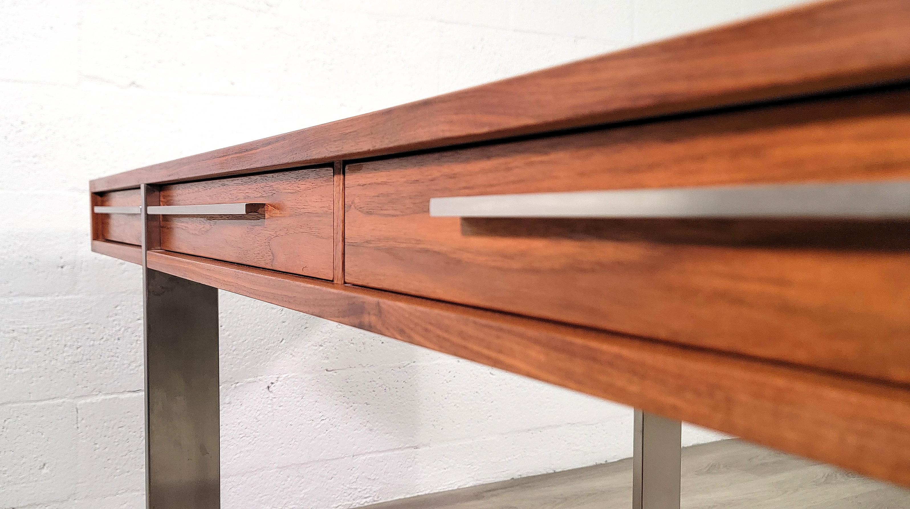 Danish Oiled Walnut and Steel AK 1340 Executive Desk by Nissen & Gehl MDD For Sale