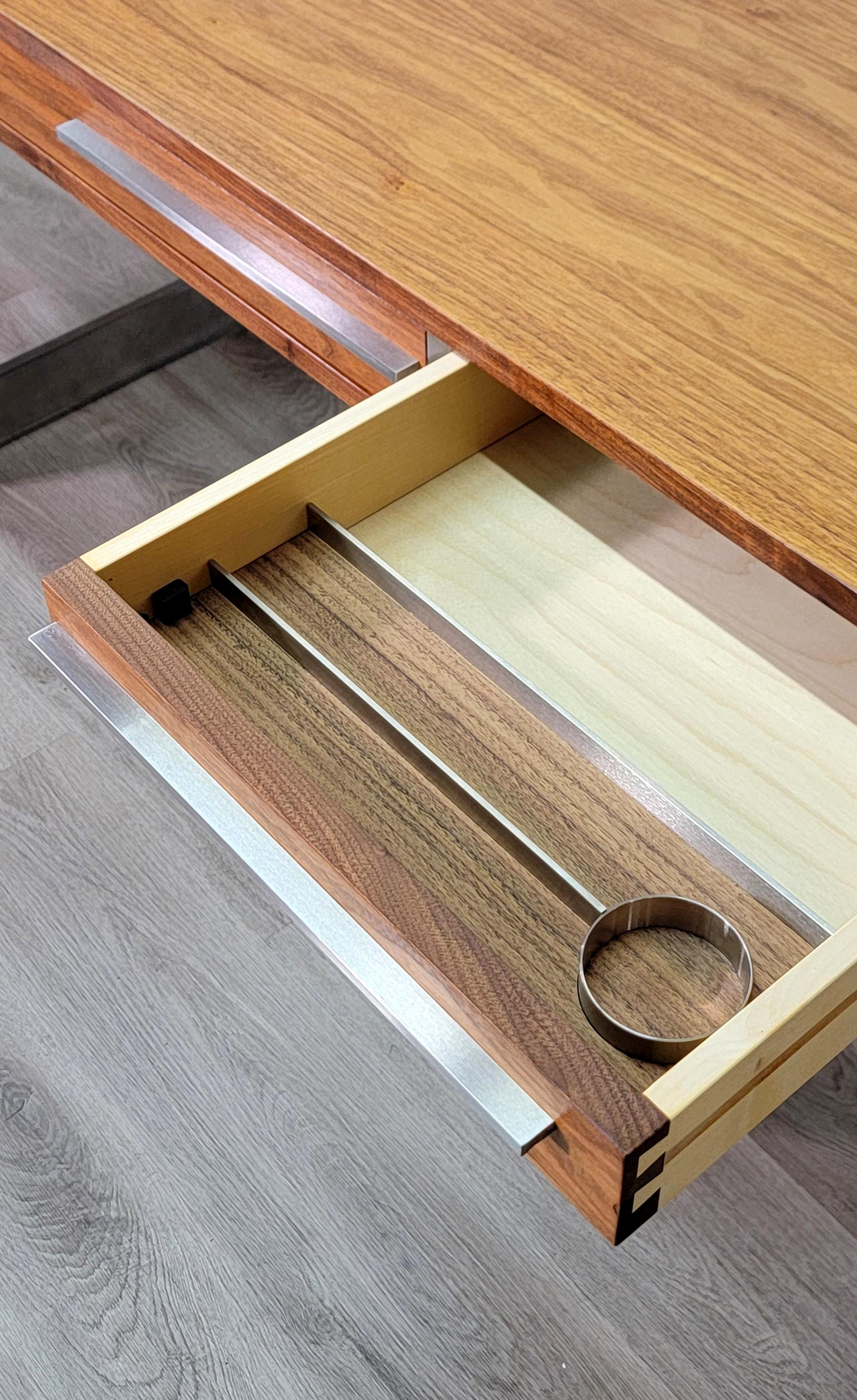 Contemporary Oiled Walnut and Steel AK 1340 Executive Desk by Nissen & Gehl MDD
