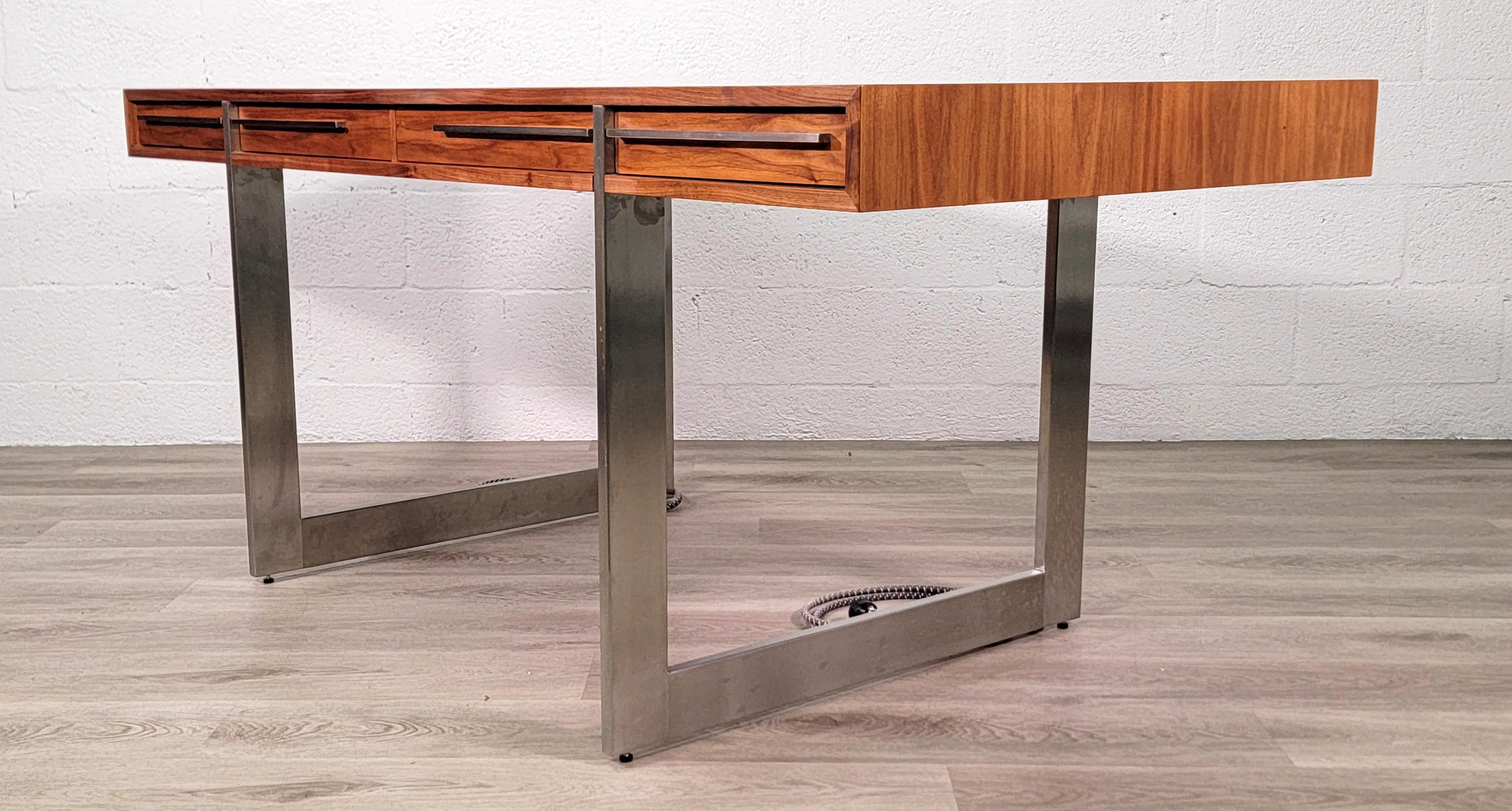 Oiled Walnut and Steel AK 1340 Executive Desk by Nissen & Gehl MDD For Sale 2