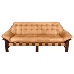 Oiled Walnut and Tan Leather Ojai Sofa by Lawson-Fenning