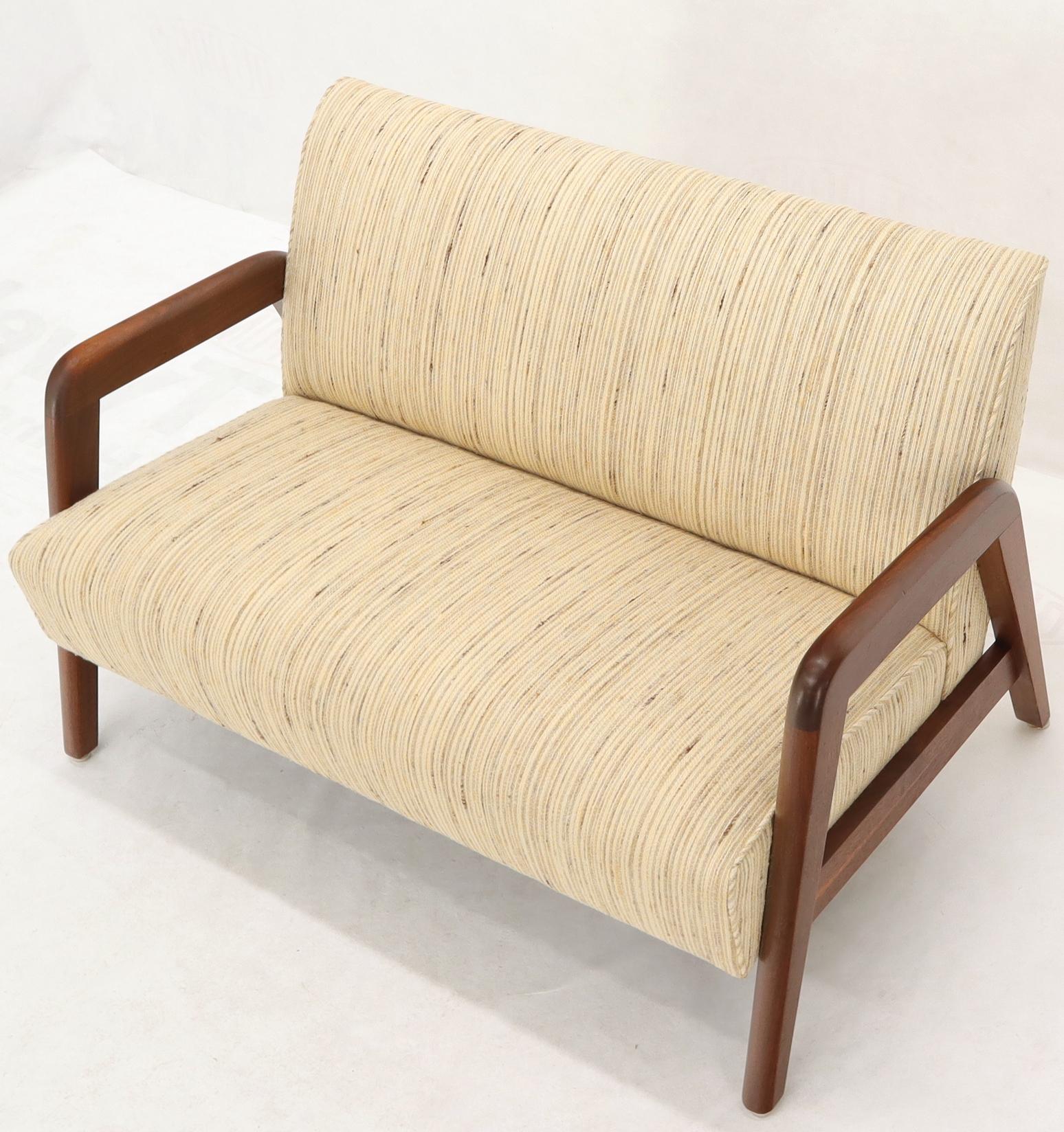Oiled Walnut Frame New Raw Wool Upholstery Loveseat Sofa Sette 3