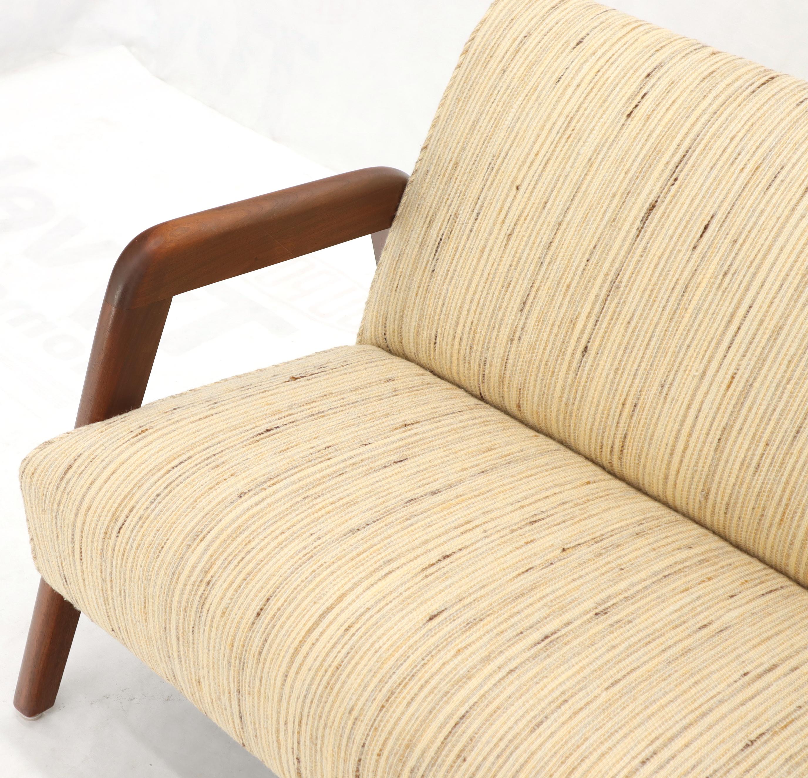 Oiled Walnut Frame New Raw Wool Upholstery Loveseat Sofa Sette 2
