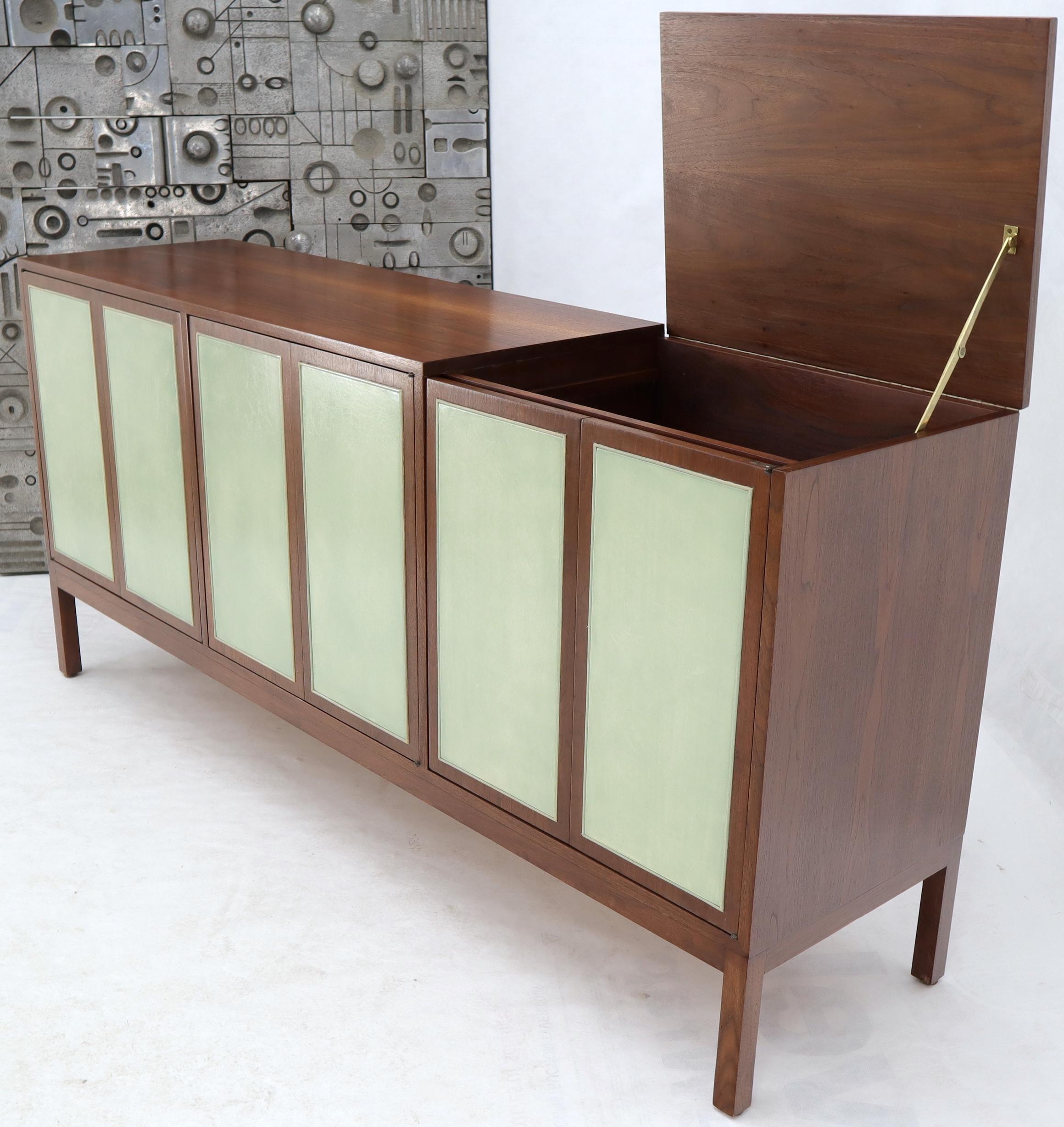 Oiled Walnut Lift Top Bar Liquor Cabinet Compartment Mid-Century Modern Credenza 2